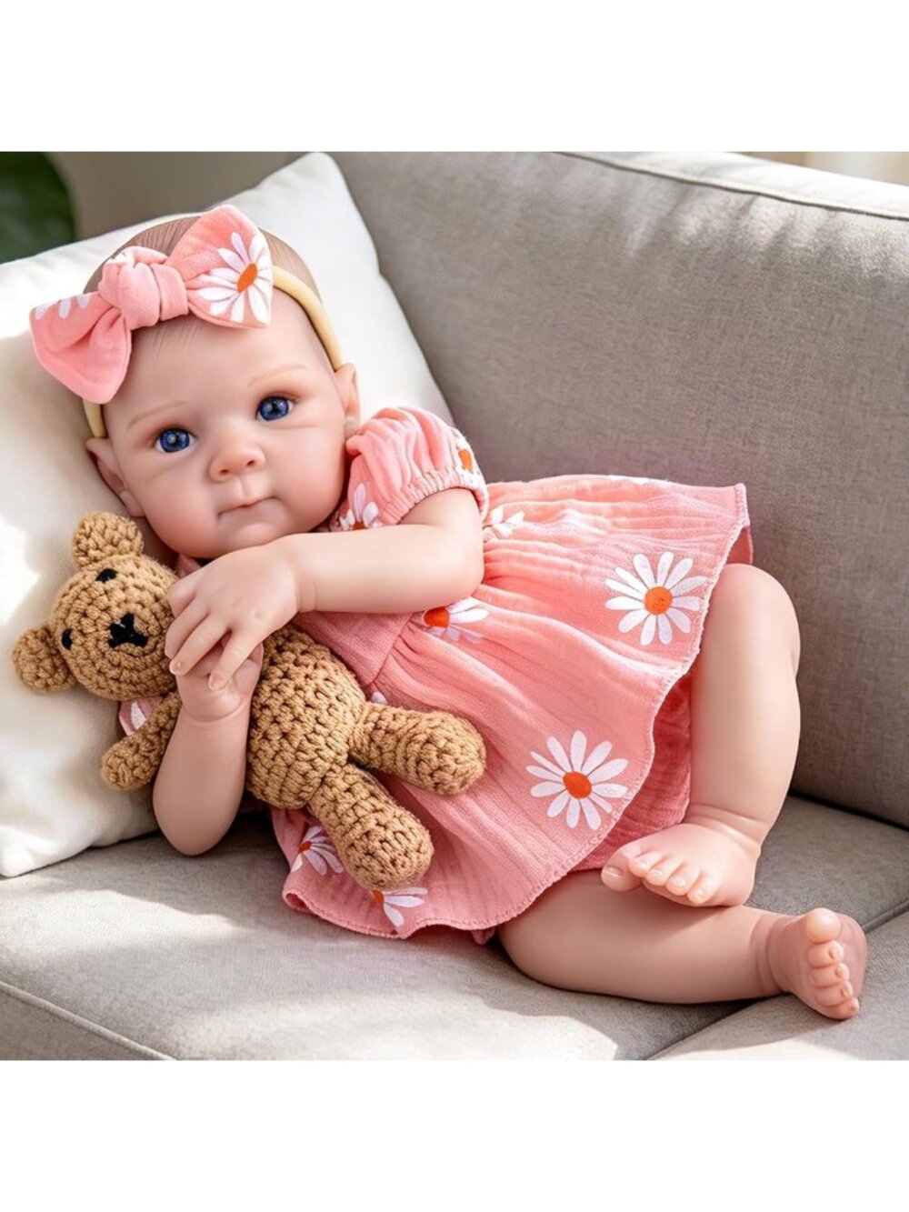 Lifelike 20" Reborn Baby Doll Girl - Realistic Features, Soft Body, Perfect Gift